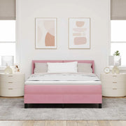 Letto a molle con materasso Rosa 190 x 140 cm Poliestere