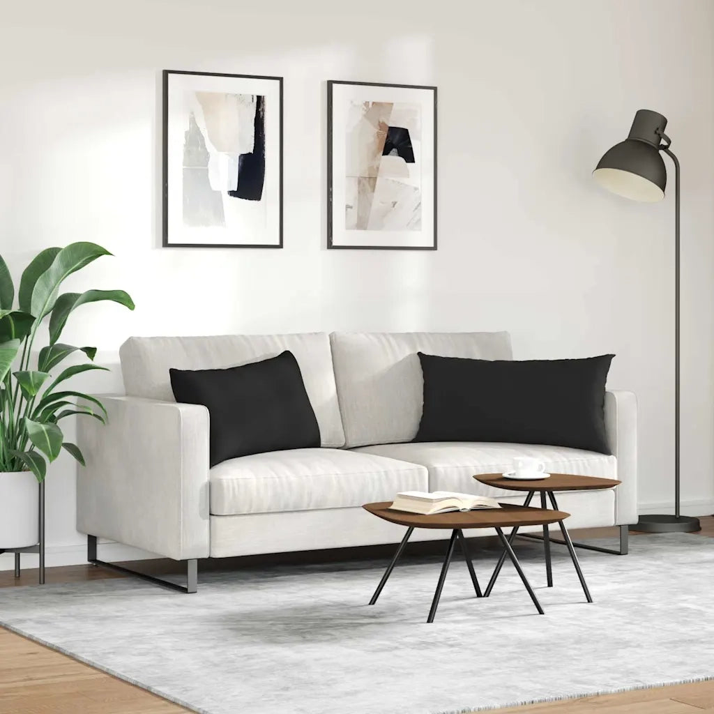 Cuscini da Divano 2 pcs Nero 80 x 40 cm Tessuto 42013728