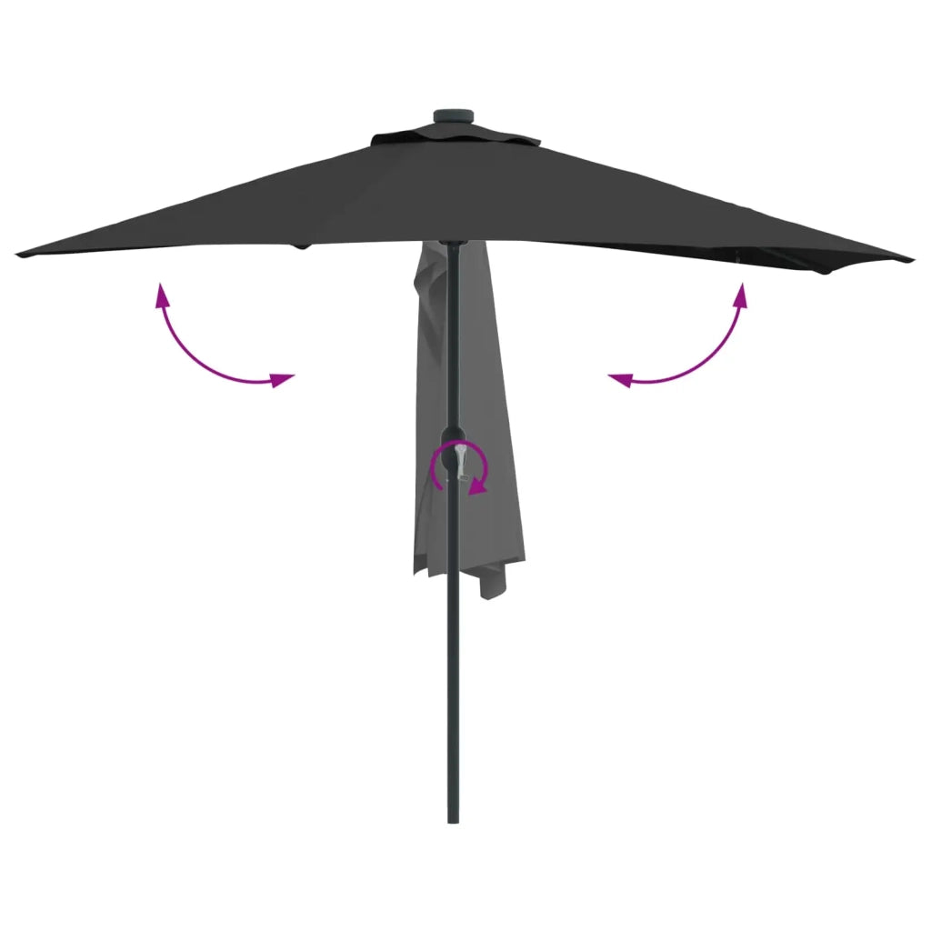 Ombrello | Parasol da giardino Nero 294 x 150 x 224 cm
