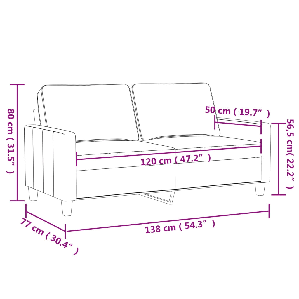 Divano a 2 Posti Rosso Vino 120 cm in Similpelle 359135