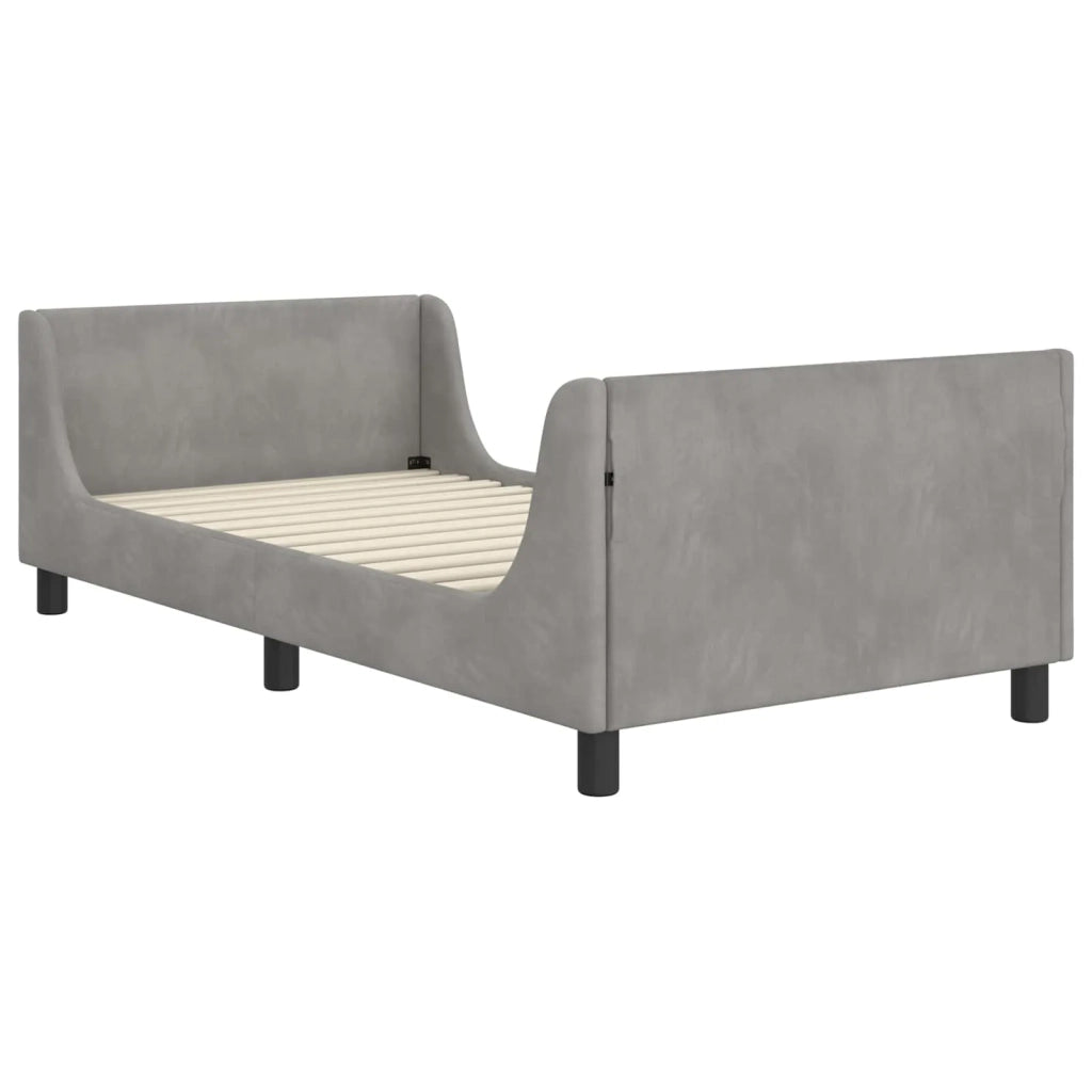 Struttura letto Bambini | Letto Infantile | Lettino con testata Grigio Chiaro 90 x 200 cm