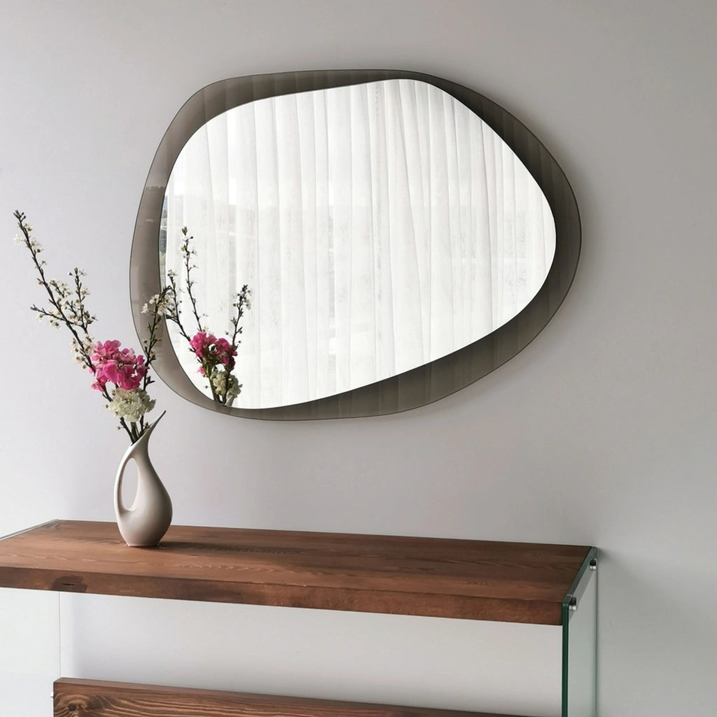 Curti, Specchio Forma Ovale, 75x55h cm Marrone Bronzo