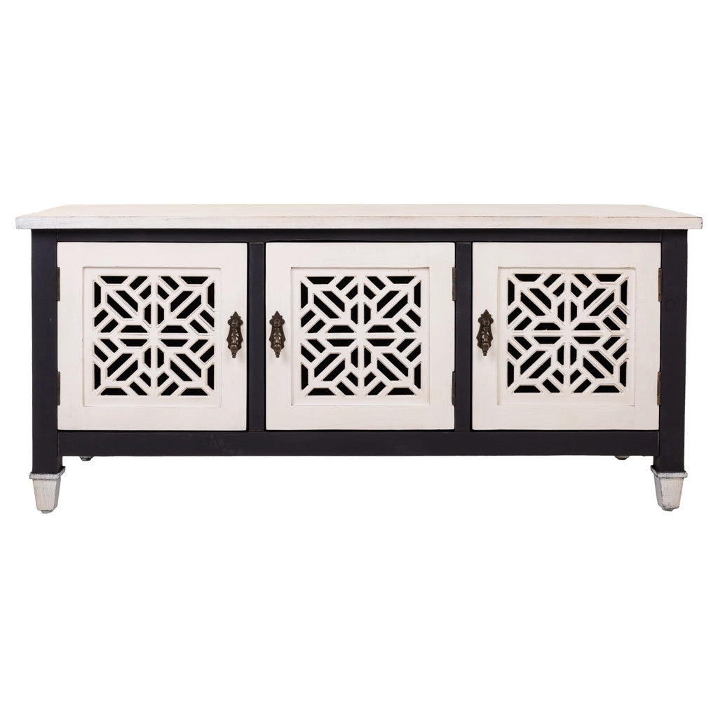 Mobile base in legno bianco 105,5x40x46h