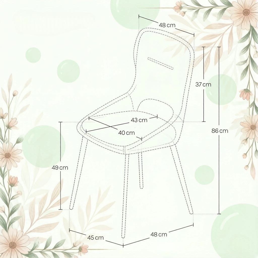 SEDIA imbottita in chenille 43x40x86 cm kaki Set da 2 pezzi