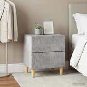 Comodino 2 pcs Grigio Cemento 43 x 34,5 x 48 cm 894992