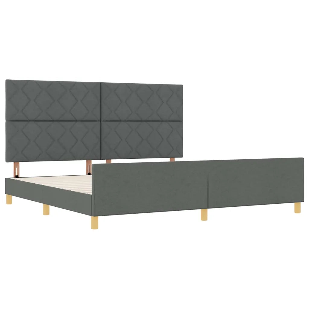Struttura del letto Grigio scuro 200 x 200 cm Tessuto