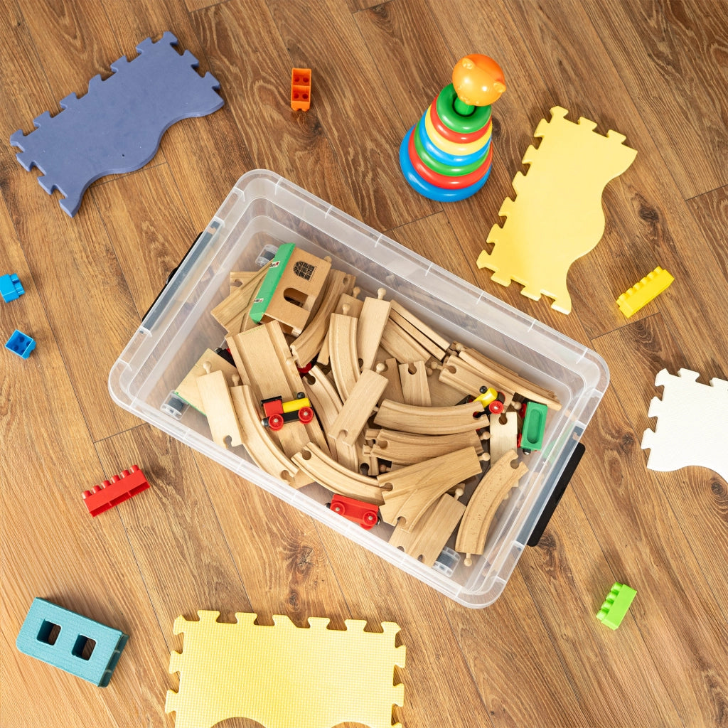 Organizzatore per giocattoli in plastica KADAX da 40 litri con coperchio