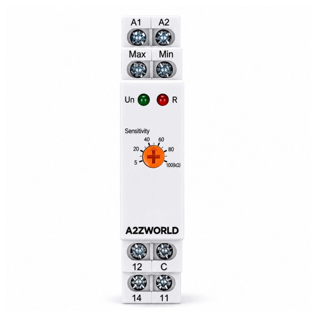 Relè Controllo Livello Liquidi, AC/DC 24-240V 10A, Gestione Semplice del Livello tra Minimo e Massimo, Regolatore Livello Acqua, Per Pompe e Serbatoi, 1 Modulo Guida Din