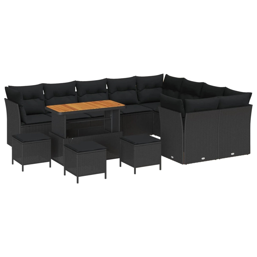 Set Divano da Giardino 13 pcs Nero polyrattan 3361529