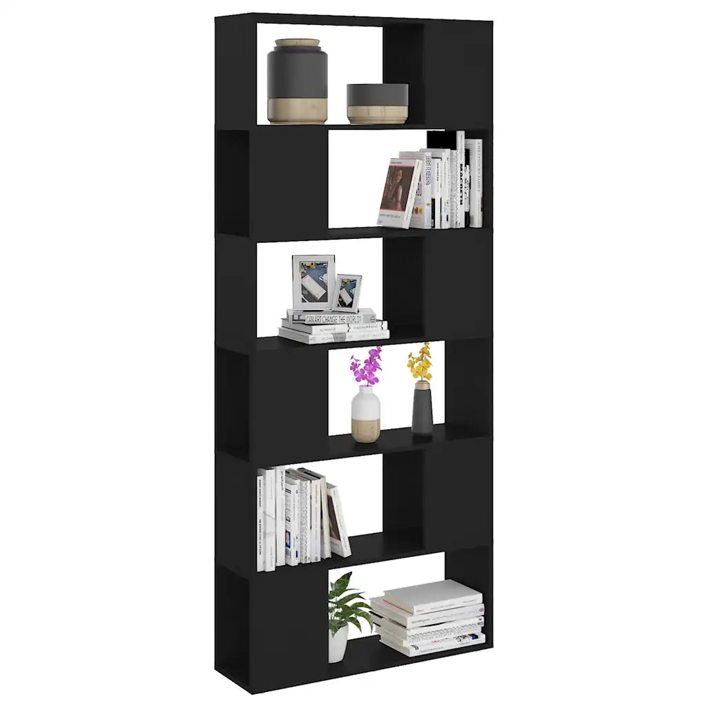 Divisorio-Paravento Nero 80x24x186 cm in Truciolato