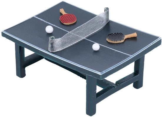 Set di tavolo da ping pong in miniatura - Accessori in cera - Scena di ginnastica per poppa - 1:12 - Duraturo - Realistico - Tavolo da ping pong in miniatura
