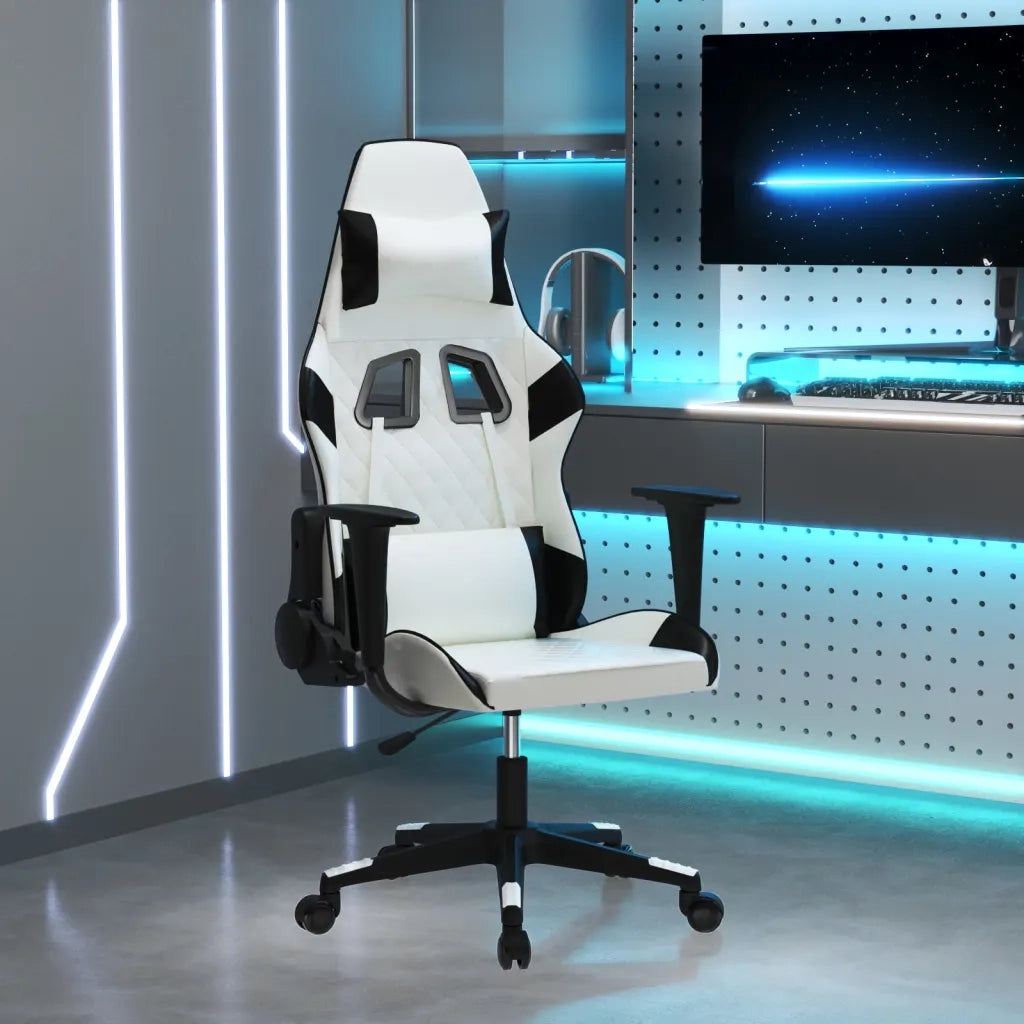 Sedia da Gaming Bianco e Nero in Similpelle 3143762