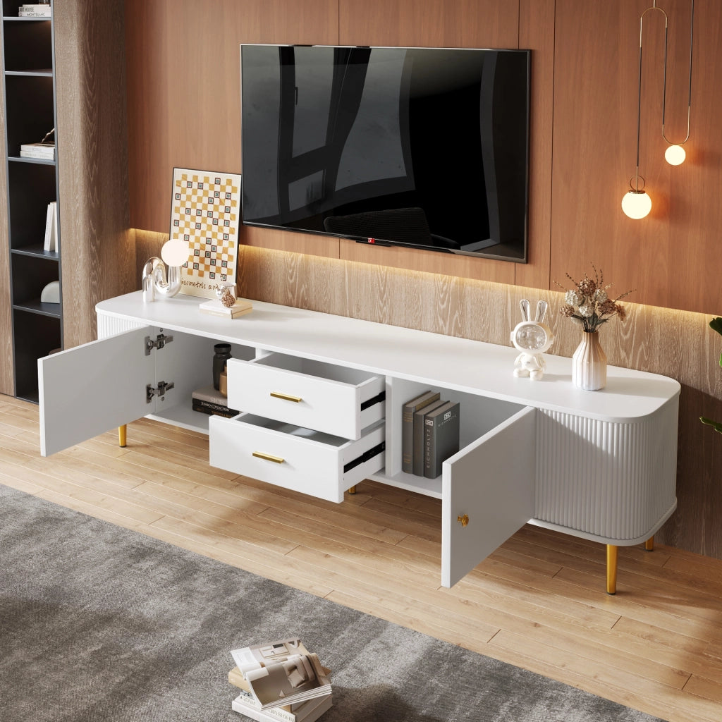 Mobile TV con cassetti e dettagli dorati - Zephmum - Zephmum