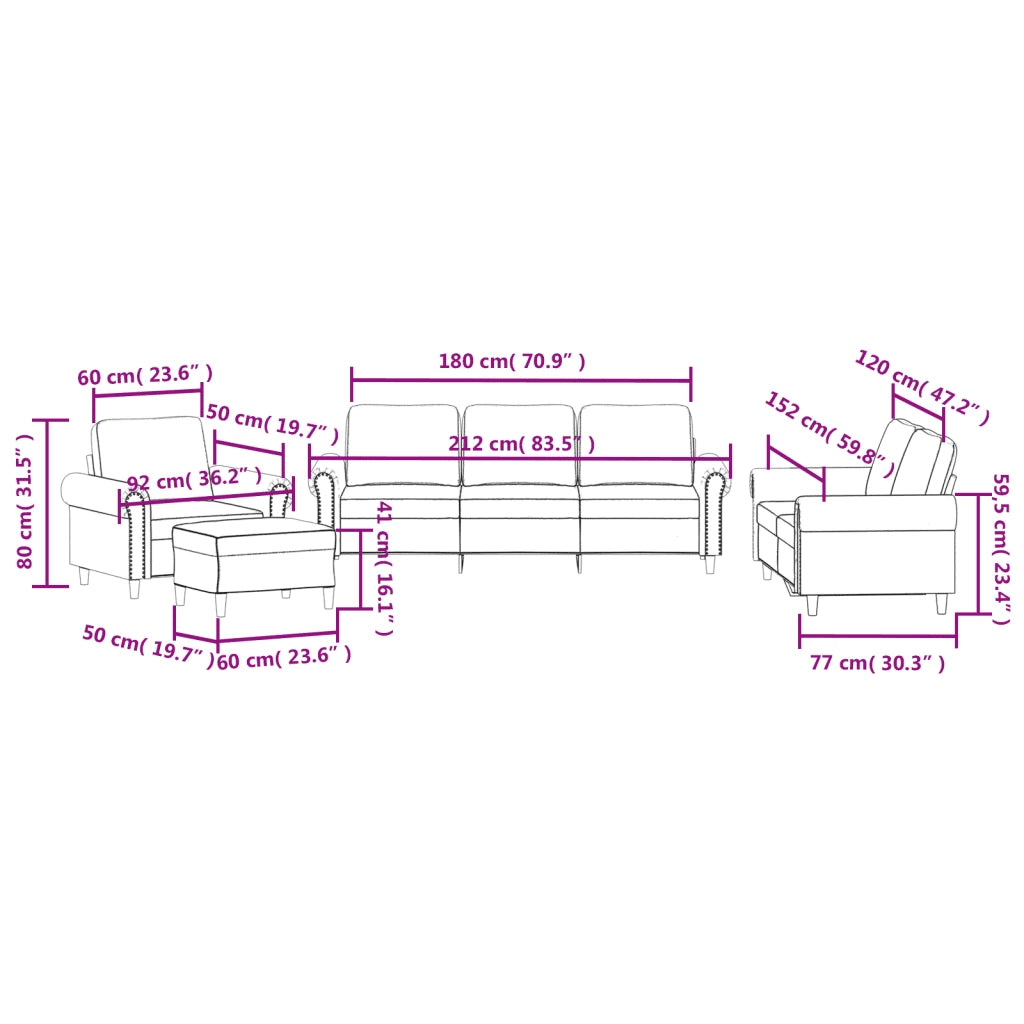 Set di Divani 4 pz con Cuscini Blu in Velluto 3202189