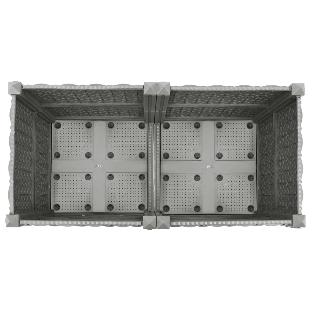 Fioriera rialzata per piante fiori terrazza giardino 80 x 40 x 38 cm polipropilene grigio 02_0039238
