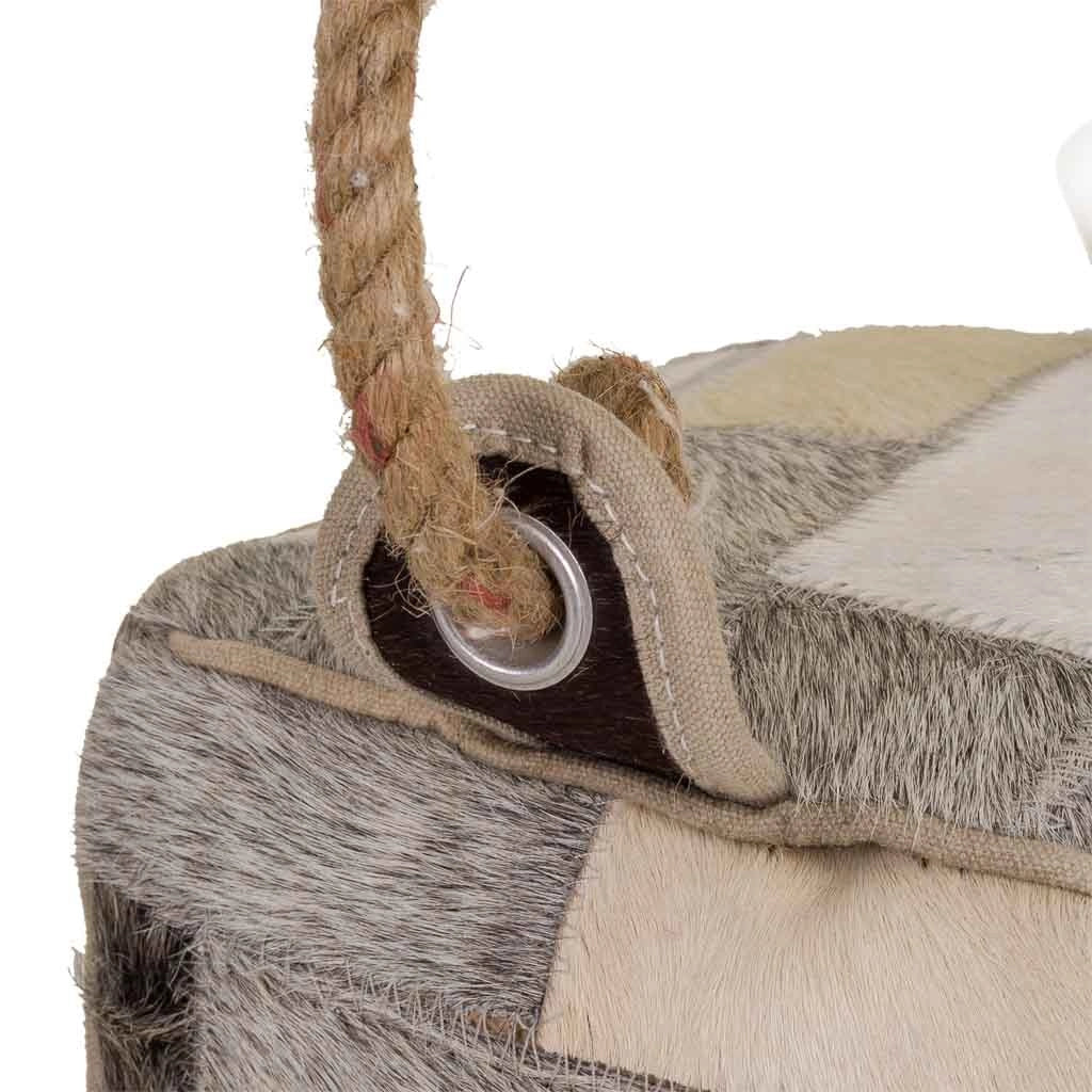 Fermaporta in pelle marrone 20x20x20h cm