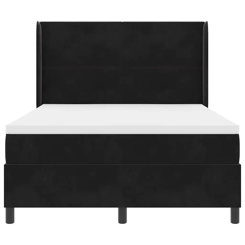 Letto a molle con strisce LED Nero 140 x 200 cm Velluto 3343870