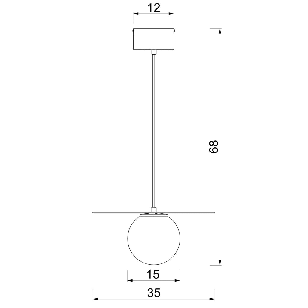 Lampada a sospensione sferica Flat 1xE27 beige Luminex