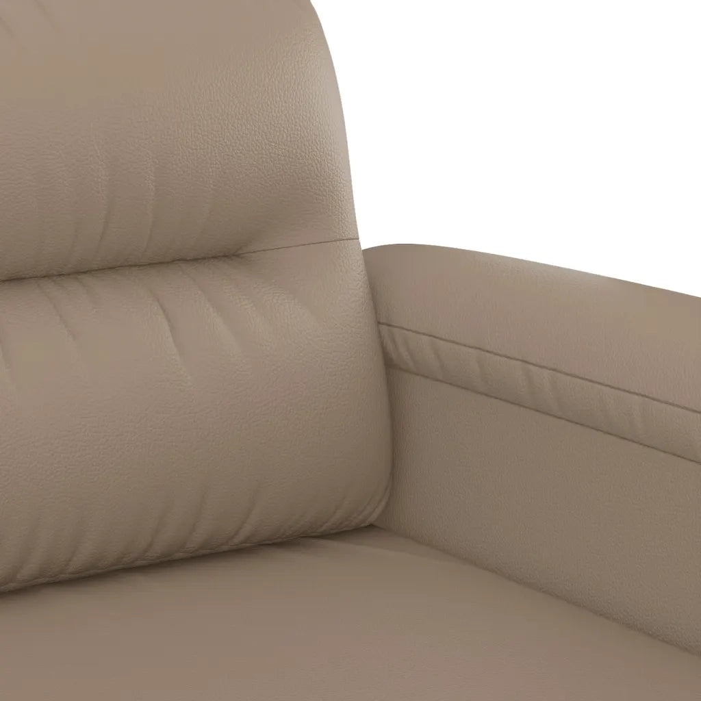 Set di Divani 3 pz con Cuscini Cappuccino in Similpelle