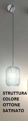 APPLIQUE REGOLABILE OTTONE SAT. 1 LUCE VETRO BLU 1181OS-A-BL