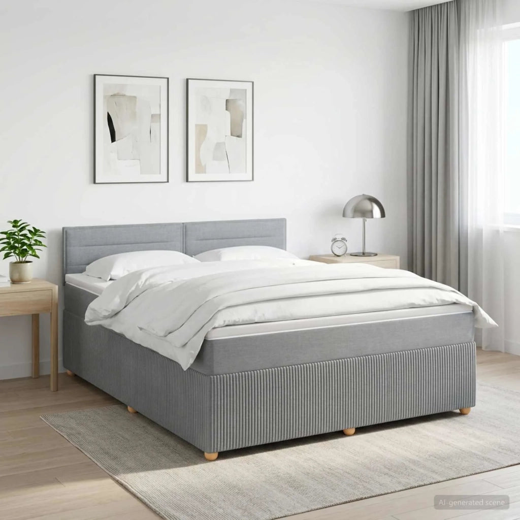 Letto box spring con materasso Grigio Chiaro 160 x 200 cm 3452960