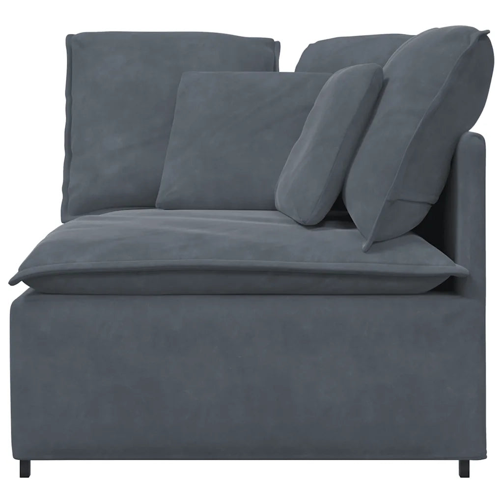Divano da Giardino-Modulo Angolare Divano Modulare con Cuscini Grigio Scuro 100 cm 212247