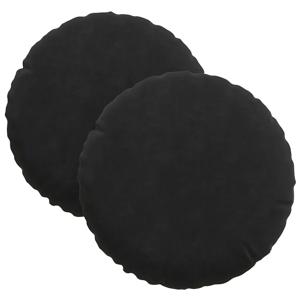 Cuscini per Seduta 2 pcs Nero Ø30 x 13 cm Velluto 42014106