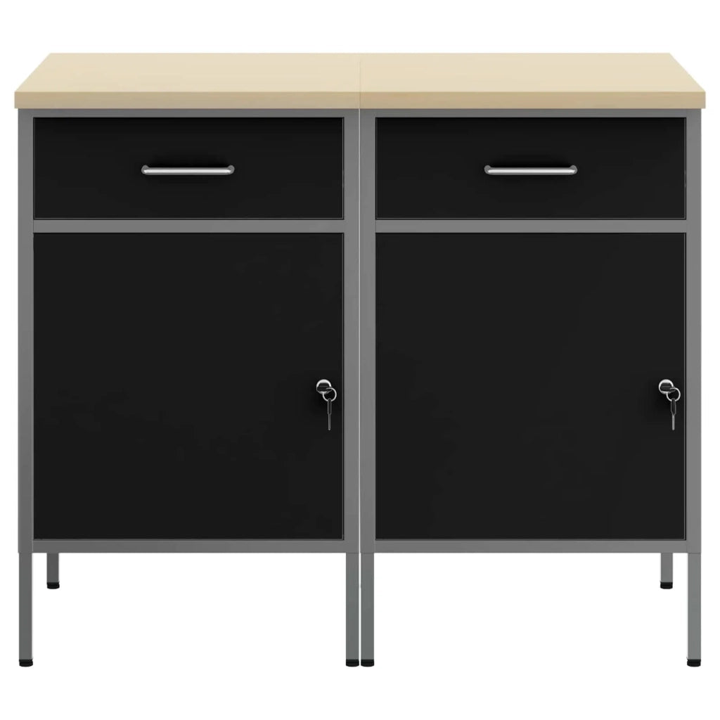 Mobile da lavoro 2 pcs Nero e Grigio 100 x 55 x 85 cm 3321360