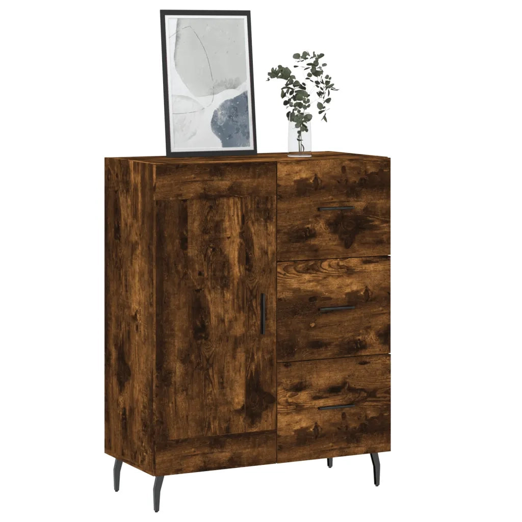 Credenza | Madia | Buffet da pranzo | Armadio da pranzo Rovere Fumo 69,5x34x90 cm in Legno Multistrato