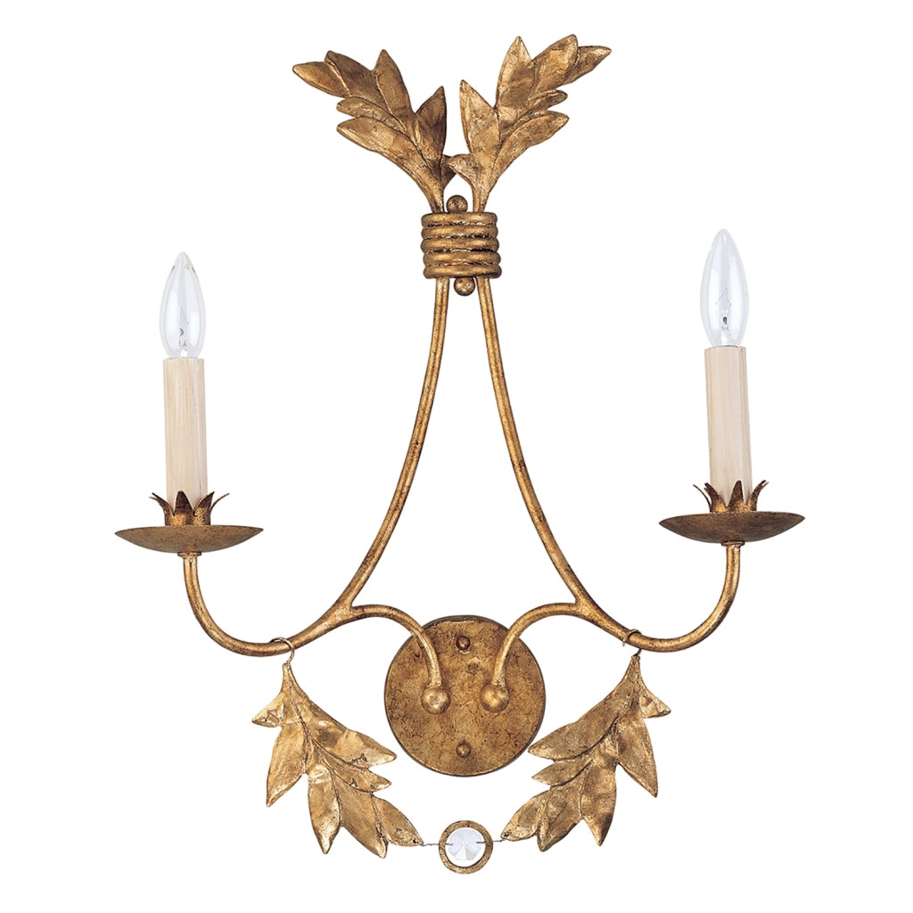 Applique Classica Sweet Olive Acciaio 2 Luci E14 per Soggiorno e Sala da Pranzo