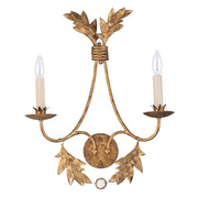 Applique Classica Sweet Olive Acciaio 2 Luci E14 per Soggiorno e Sala da Pranzo
