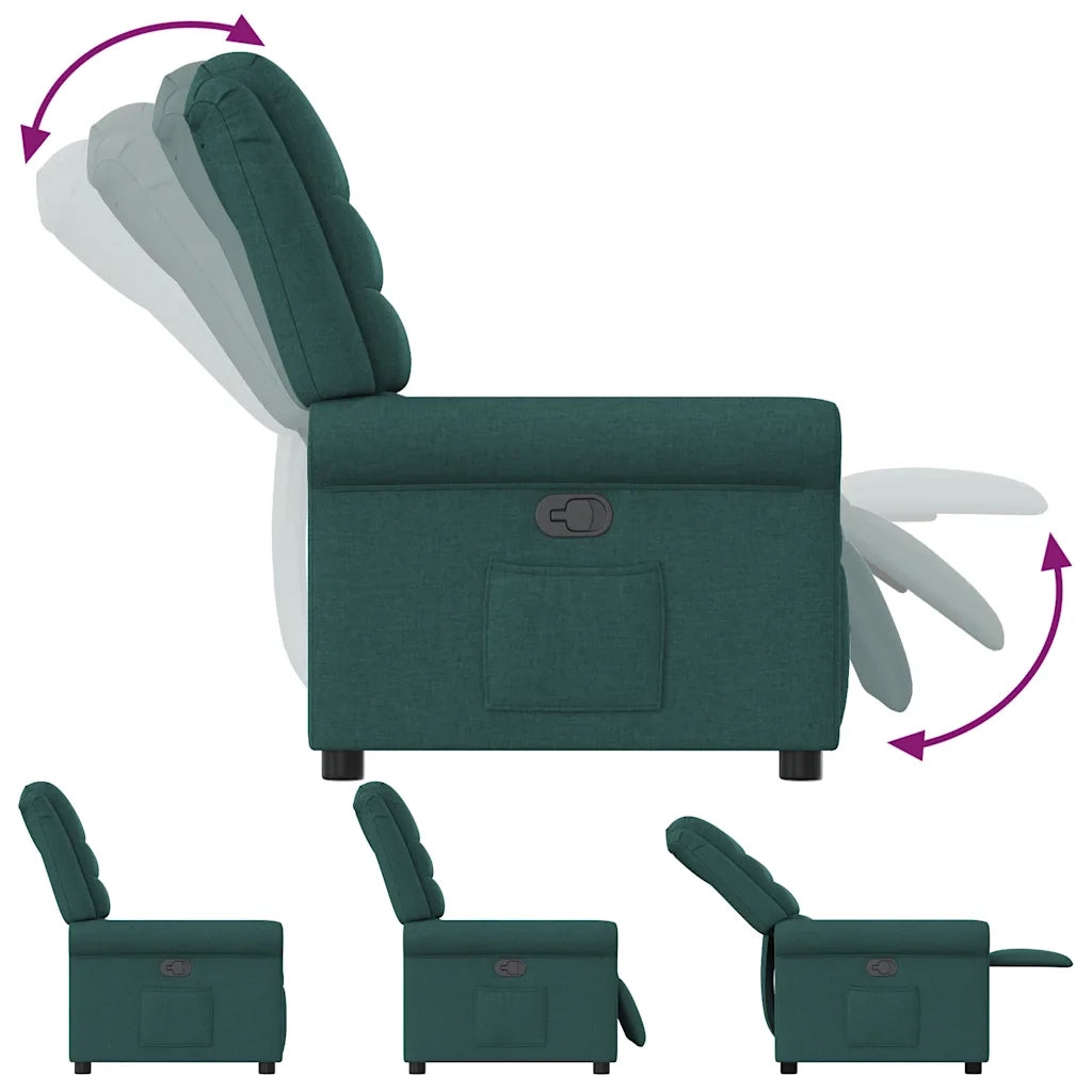 Poltrona Reclinabile in Tessuto Verde Scuro 4015642