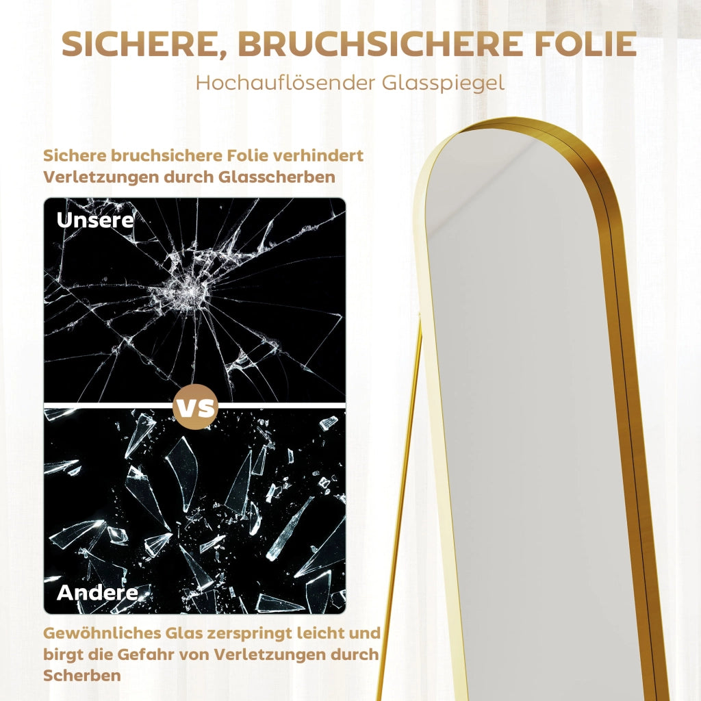 Specchio da Terra con Cornice Metallica ¨C Xylo ¨C Dorato 160x50 cm