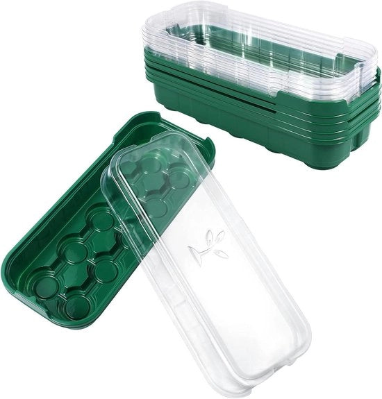 Mini contenitore per semi con coperchio - 5 pezzi - 25x10x9 cm - per vetrina