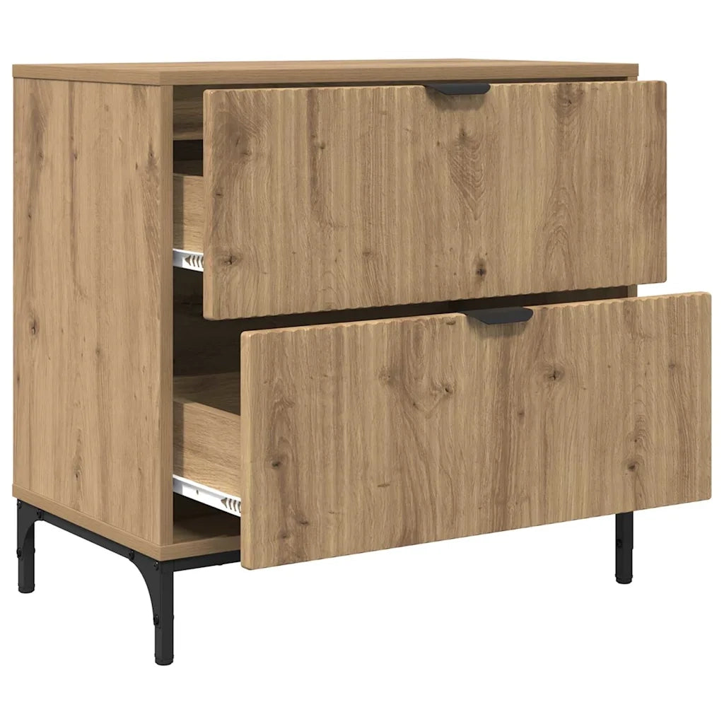 Comodino rovere artigianale 63.5 x 36 x 61 cm Legno multistrato 883473