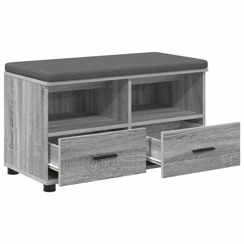 Panca per ingresso con cuscino Sonoma grigia 80 x 38 x 46 cm 891461