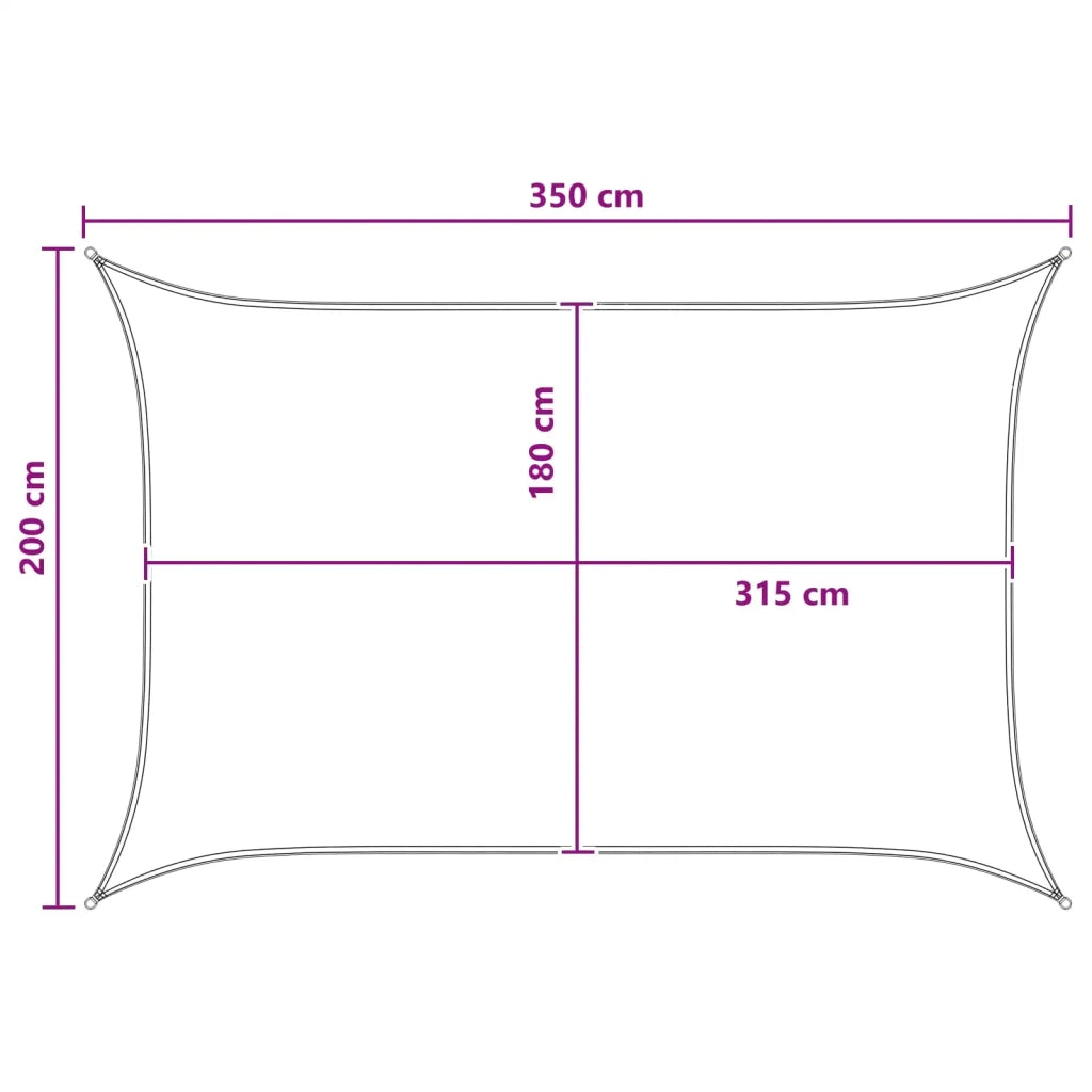 Telo Ombra Antracite e Bianco 2 x 3,5 m HDPE 42032759