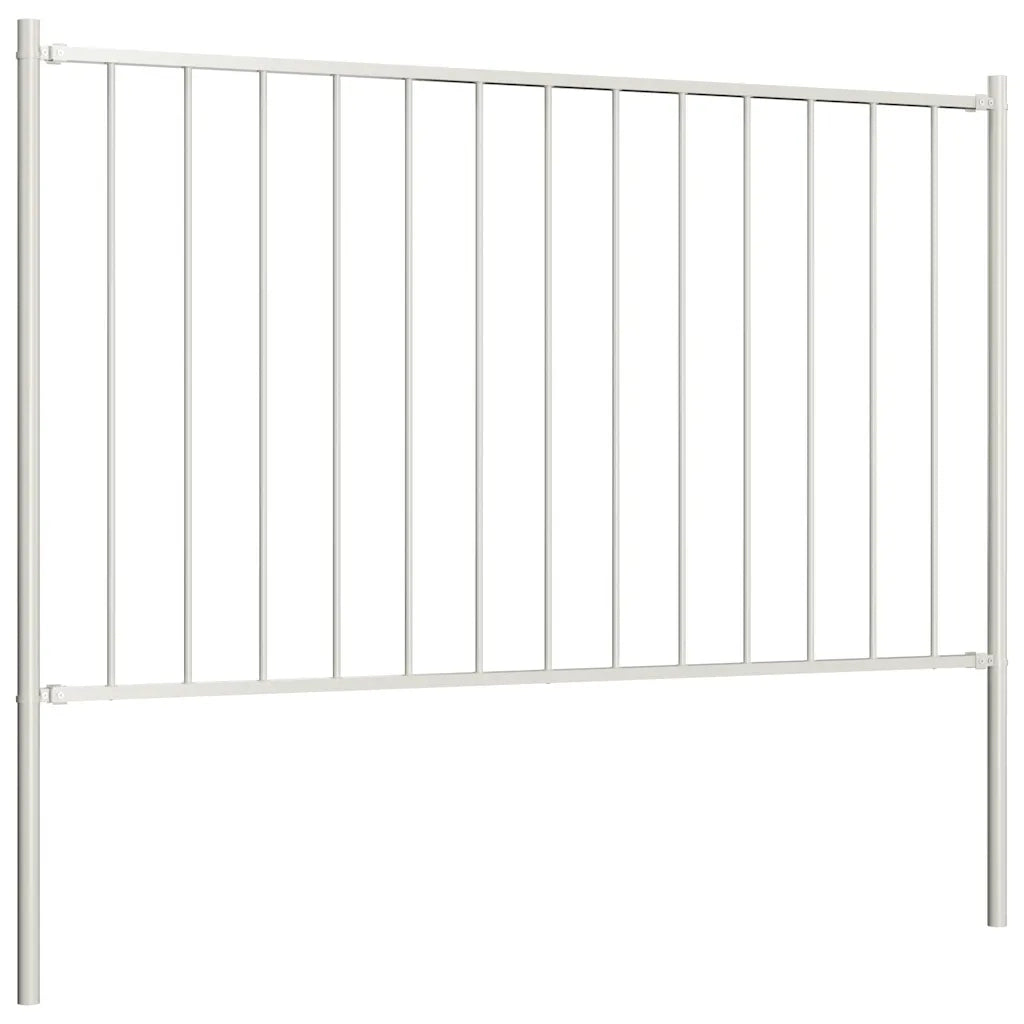 Pannello di recinzione Woerden con pali in acciaio 1,7x0,75 m Bianco 145215