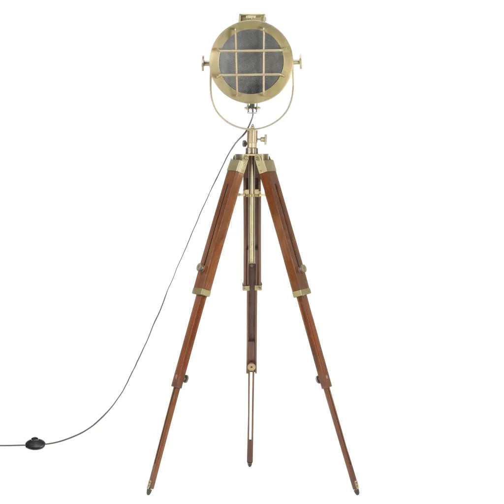 Lampada da Terra a Treppiede Legno Massello di Mango 165 cm 286112