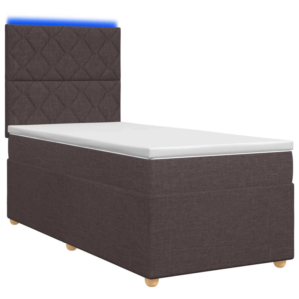 Letto box spring con materasso Marrone Scuro 100 x 200 cm 3455290