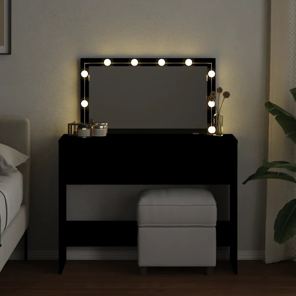 Toeletta con LED Nero 100x40x120 cm