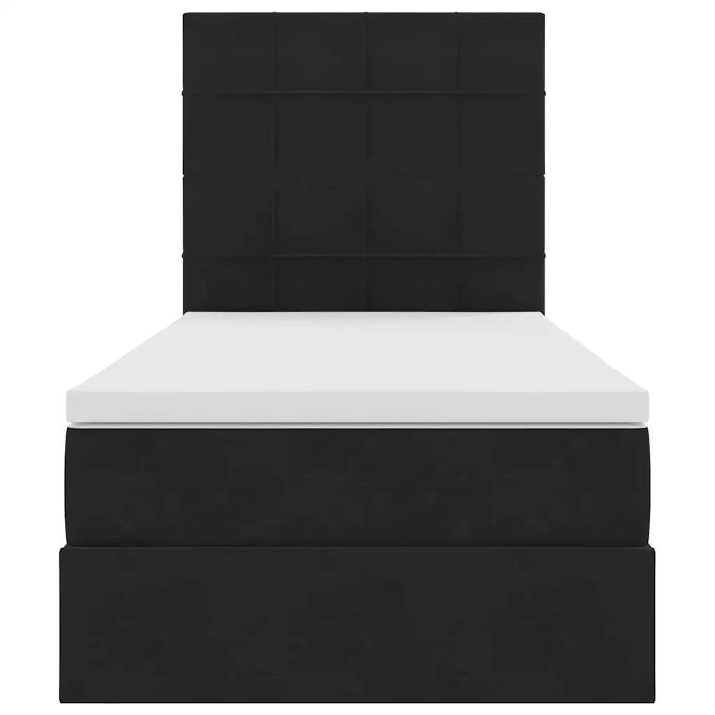 Letto con contenitore e materasso Nero 90 x 190 cm Velluto