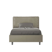 BS COM Letto una piazza e mezza con rete imbottito 120x200 similpelle cappuccino