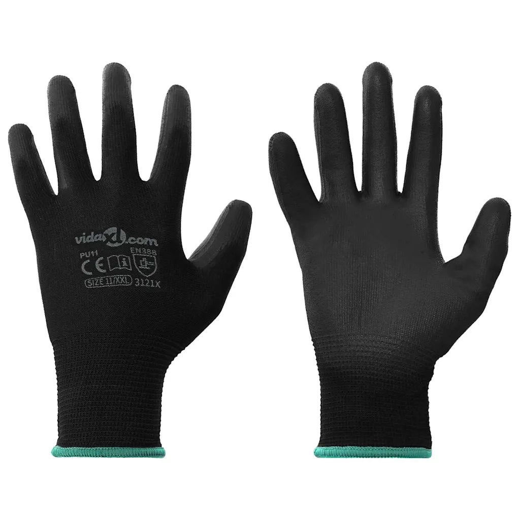 Guanti da Lavoro 24 pz Nero 11 / XXL Poliestere CFW9476998