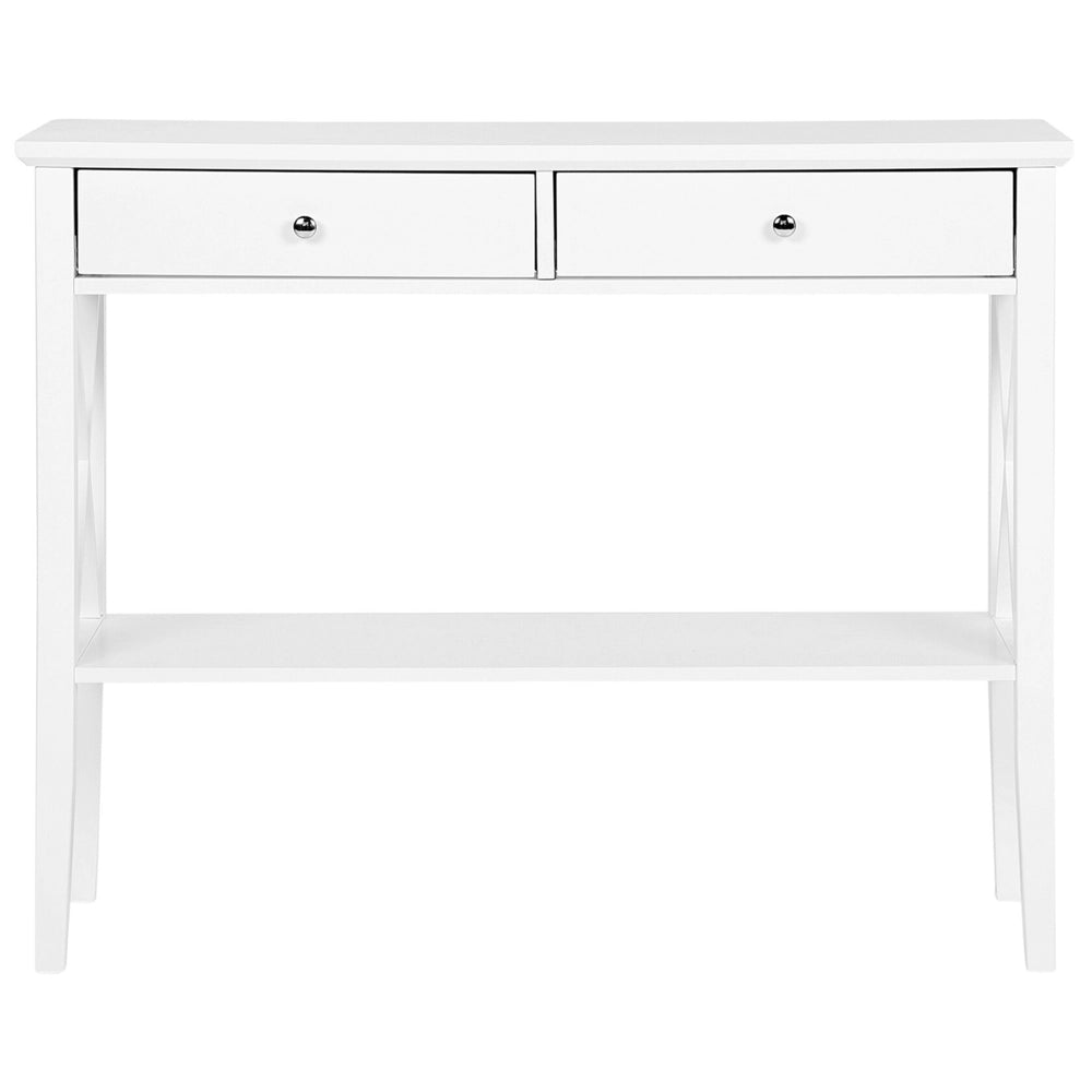 Tavolo Consolle Bianco 2 Cassetti Mobili Da Ingresso Design Retrò