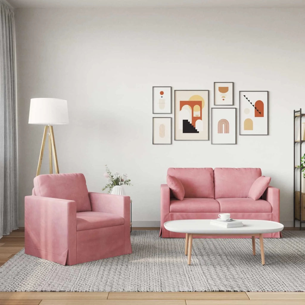 Set di divani 2 pcs Rosa 138 x 78 x 80 cm Velluto 3407511