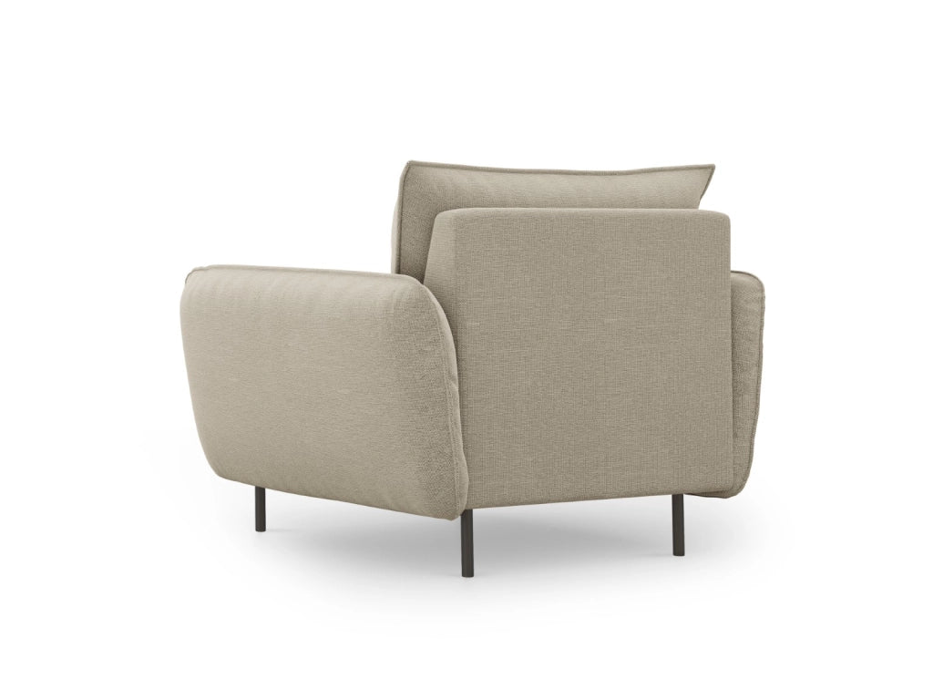 Cosmopolitan Design - Poltrona "Vienna" in tessuto strutturato beige 