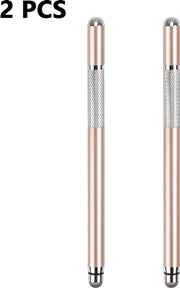 Stilo universale 2 in 1 adatto per schermi touch con punte in microfibra intercambiabili, adatto per smartphone e tablet (roségoud).