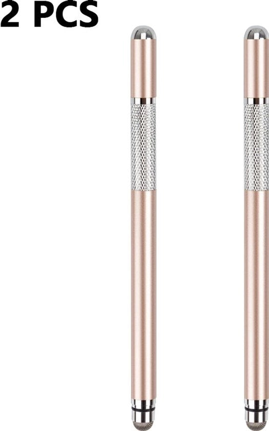 Stilo universale 2 in 1 adatto per schermi touch con punte in microfibra intercambiabili, adatto per smartphone e tablet (roségoud).