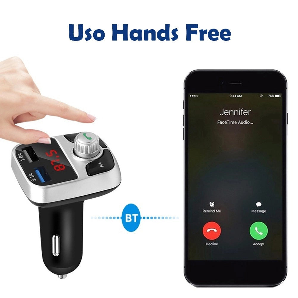 Trade Shop - Ricevitore Audio Per Auto Wireless Universale Bluetooth Accessori Usb E Vivavoce -